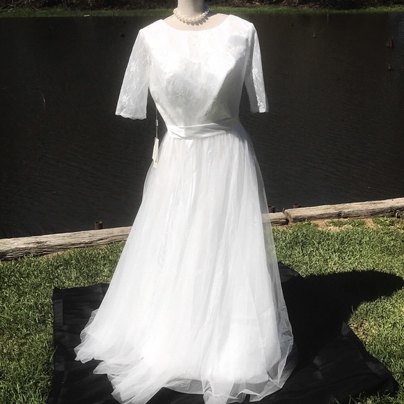 NWT Bohemian A Line Wedding Dress - Picture 3 of 8